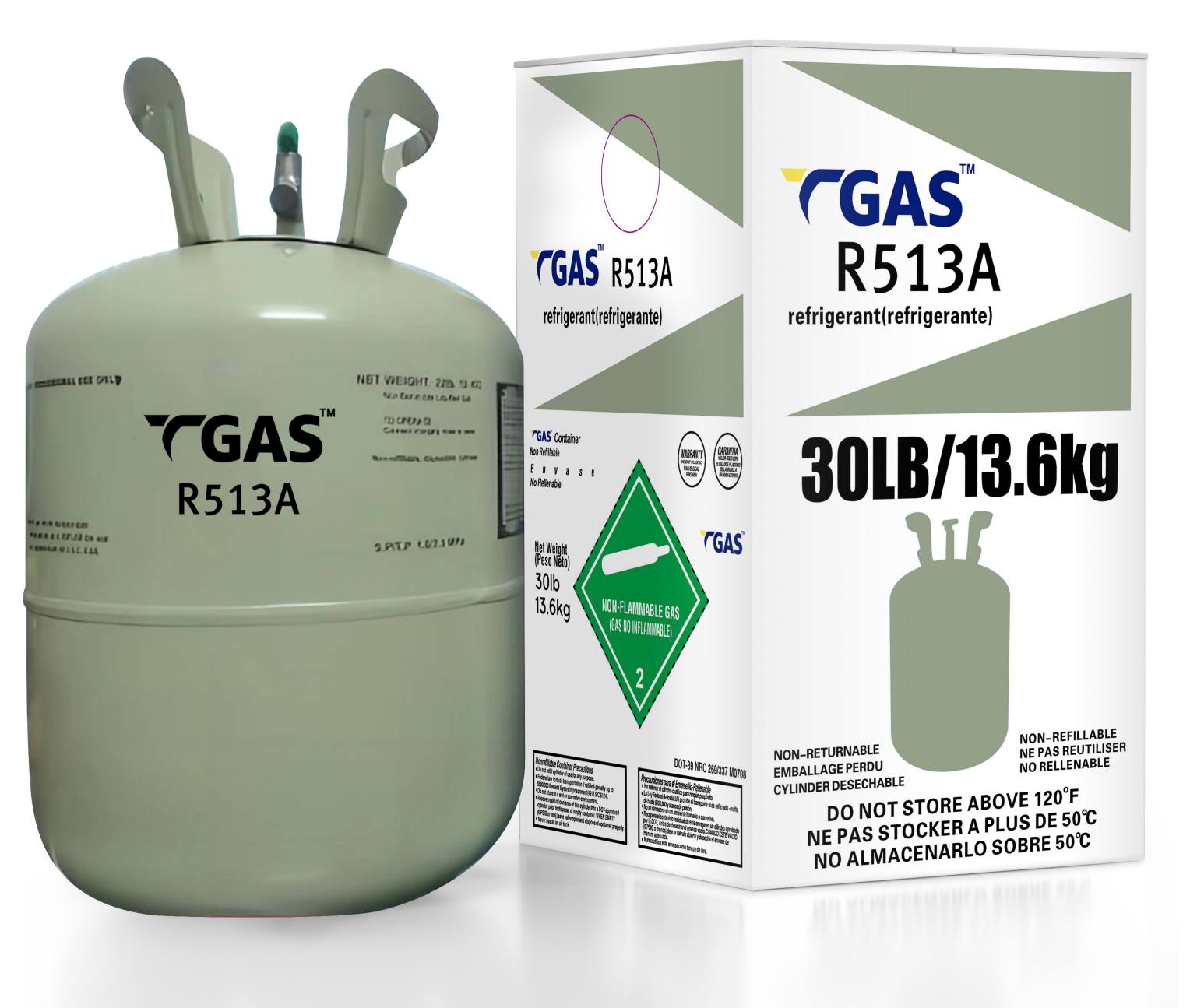 Certified Reclaimed R513A Refrigerant Cylinder